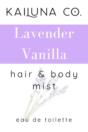 Lavender Vanilla Natural Hair & Body Mist Spray, Pure Essential and Fragrance Oils, Alcohol-Free, Handmade in California, 0.5Fl Oz