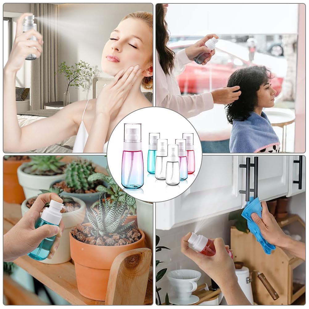 Cosywell Travel Spray Bottle TSA Approved 2oz 60ml 6 Pack Leak Proof Travel Spray Bottle Empty Small Spray Bottles for Perfume Essential Oils Toners Rose Water Cosmetics (6PCS-2PinkBlue2Clear)