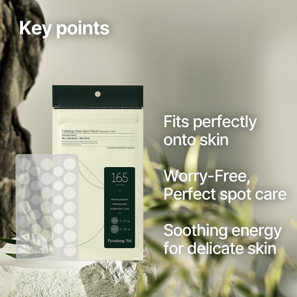 Pyunkang Yul PKY Calming Clear Spot Patch (Intensive Care)165 count Ultimate Hydrocolloid Acne Spot, Pimple, Blemishes & Zit Covering, 2 Sized Adhesive Equal Skin Care, Korean Skin Care