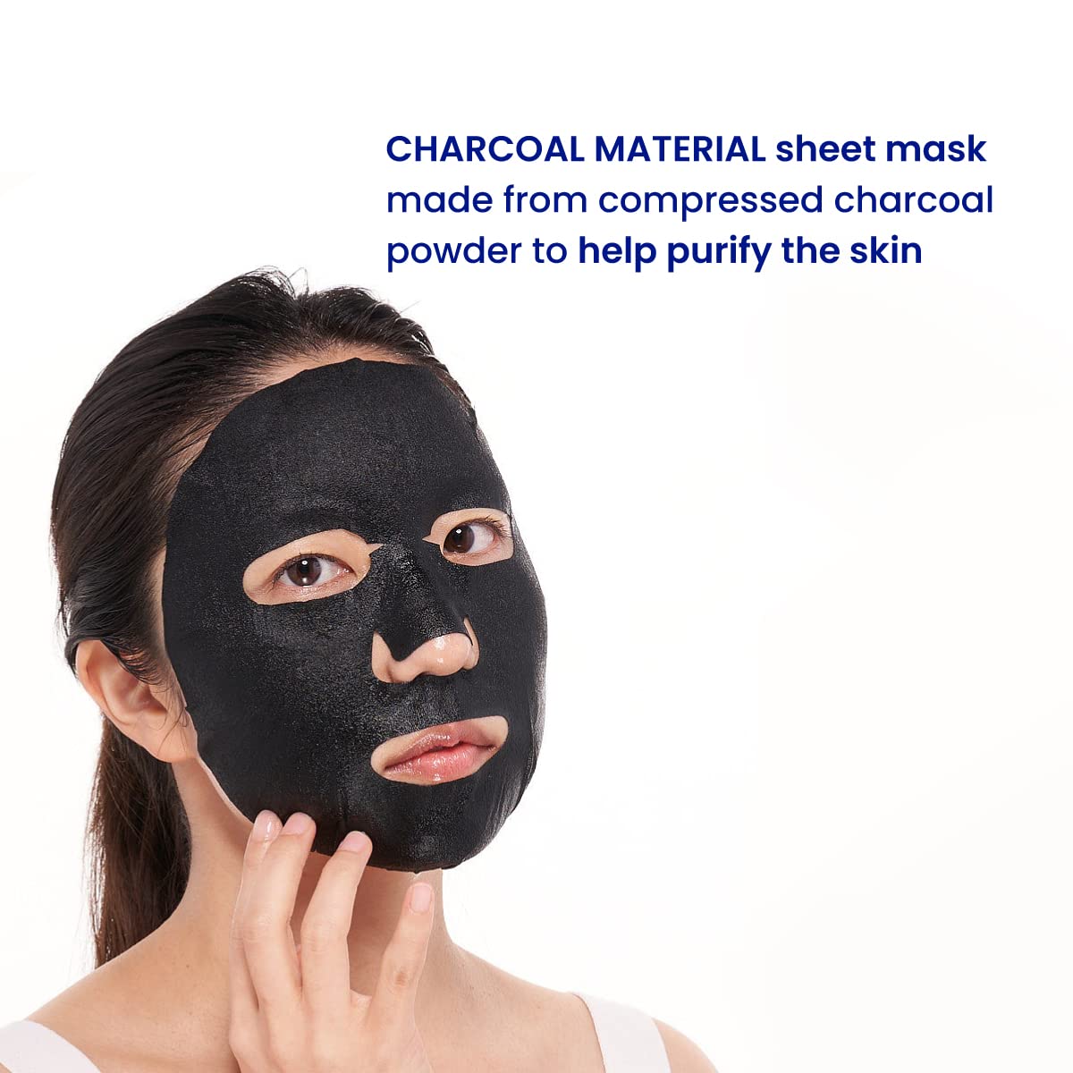 FACETORY K Beauty Face Mask Skin Care - LET'S TALK DETOX PURIFYING Sheet Mask with Charcoal & Volcanic Ash | Pore Refining Charcoal Face Mask (5 Pack)