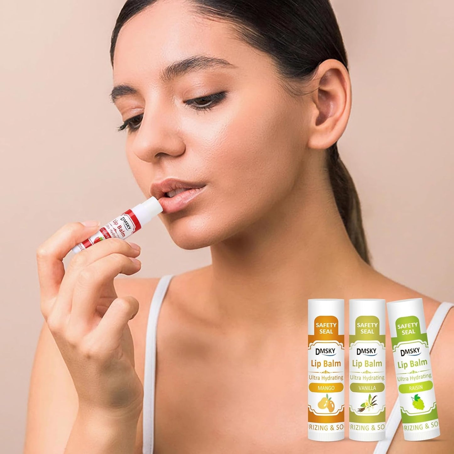 DMSKY 30 Pack Lip Balm, Natural Lip Balm Bulk with Vitamin E and Coconut Oil, Moisturizing Soothing Chapped Lips-15 Flavors