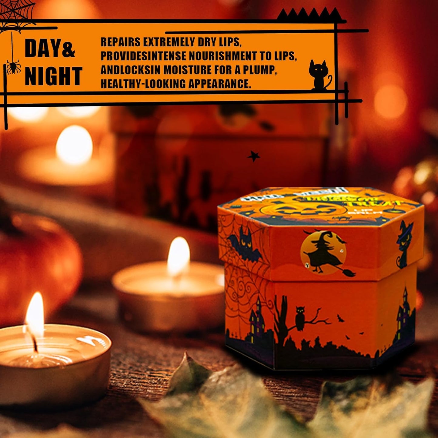 Yopela 19 Pack Halloween Natural Lip Balm Bulk with Vitamin E and Coconut Oil Lip Care Set - Moisturizing, Soothing, and Repairing Dry and Chapped Lips - 18 Flavors - Non-GMO