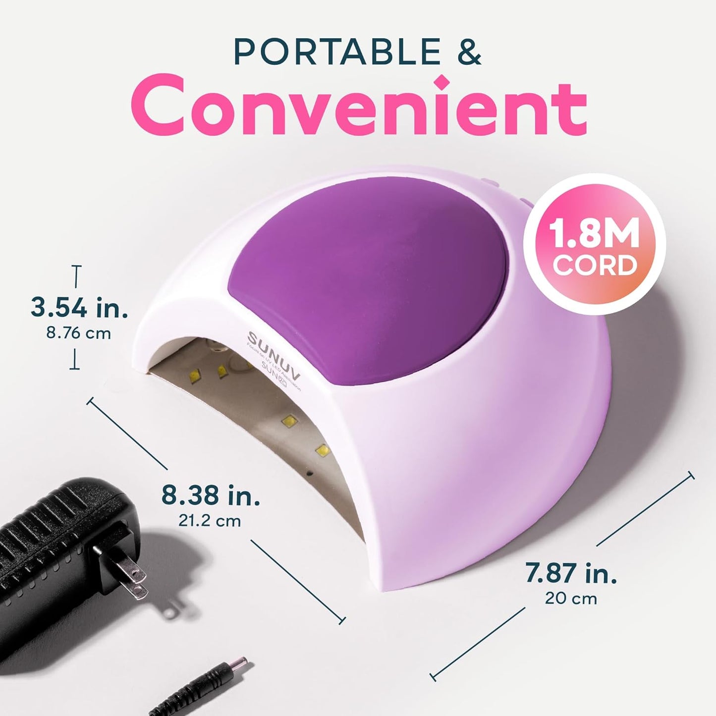 SUNUV UV LED Light for Nails, Nail Dryer for Gel Polish with Auto Sensor, 33 LEDs 4 Timers Settings SUN2C Purple