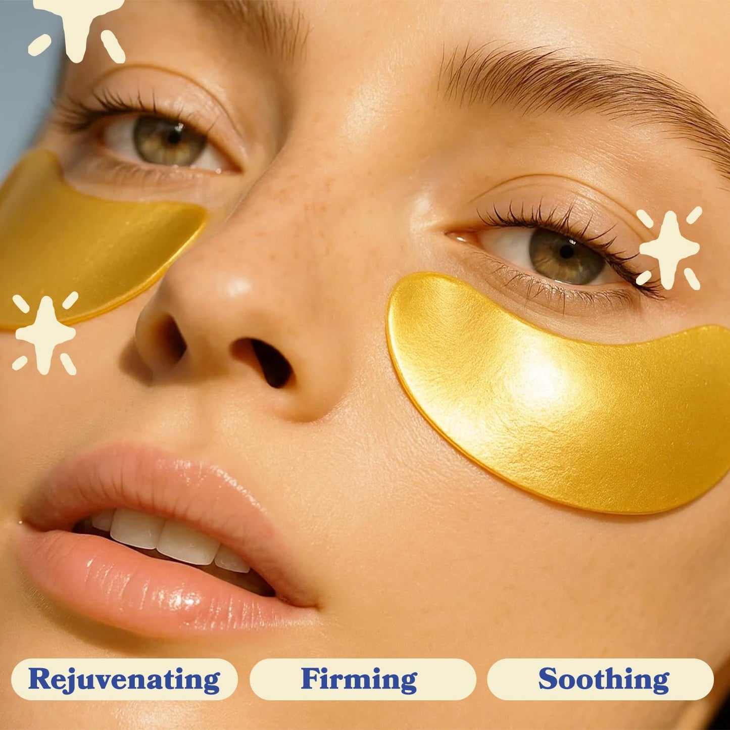 LE GUSHE Gold Under Eye Patches for Puffy Eyes and Dark Circles (20 Pairs) - Hydrating Collagen Under Eye Masks with Snail Mucin - Soothing Puffy Eyes Treatment for Women & Men - Bridesmaid Gifts