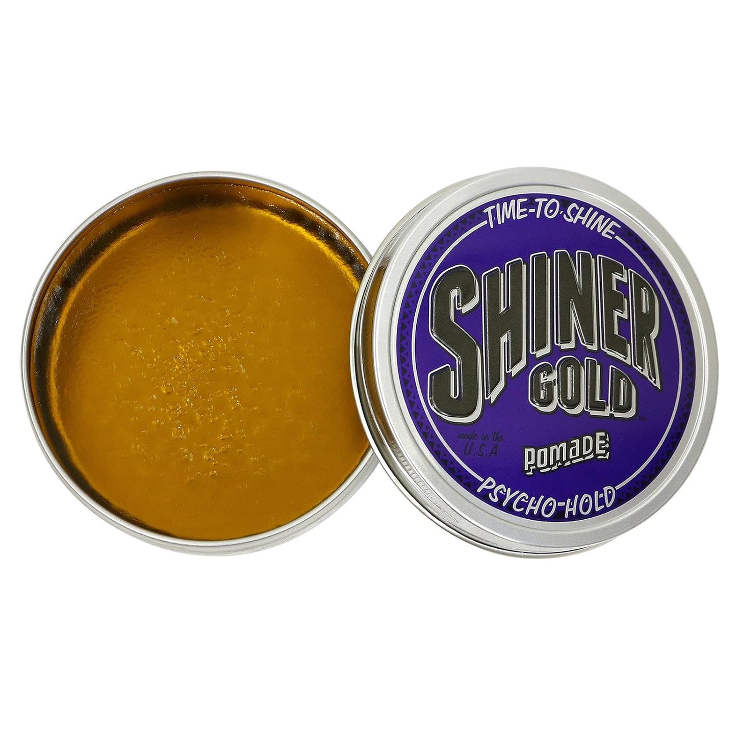 Shiner Gold Psycho Hold Pomade | Extreme Hold | High Shine | Water-based | Coconut Scent, 4oz. Pack of 3