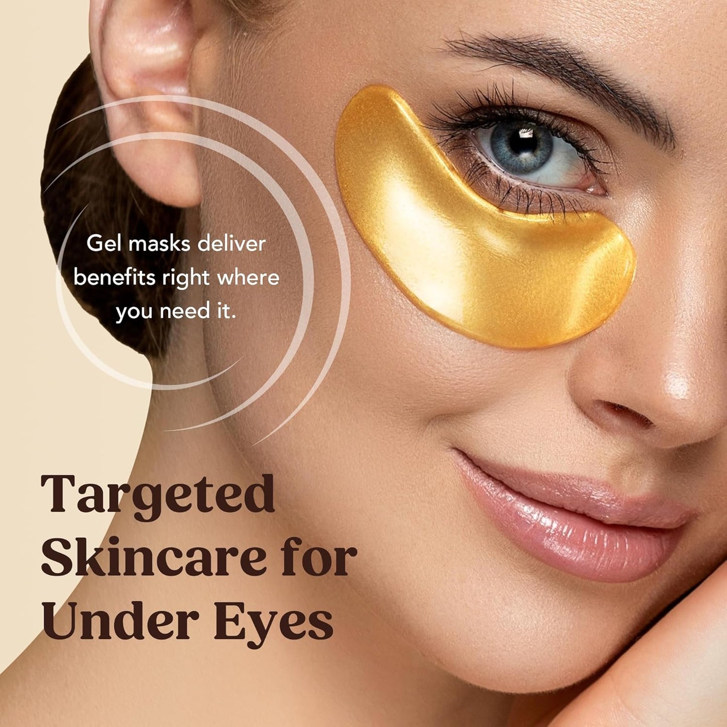 DERMORA Golden Glow Under Eye Patches | Rejuvenating Treatment | Dark Circles, Puffy Eyes, Refreshing, Revitalizing, Travel, Wrinkles | 20 Pairs Eye Gels