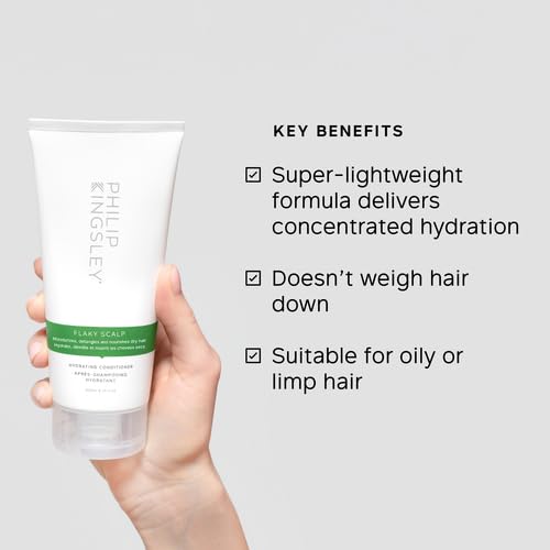 PHILIP KINGSLEY Conditioner for Flaky Scalp, 6.76 fl oz - Hydrating, Nourishing, Moisturizing, Detangles, Moisturizes Dry Hair, Suitable for Oily and Dry Scalps, Paraben Free, Vegan