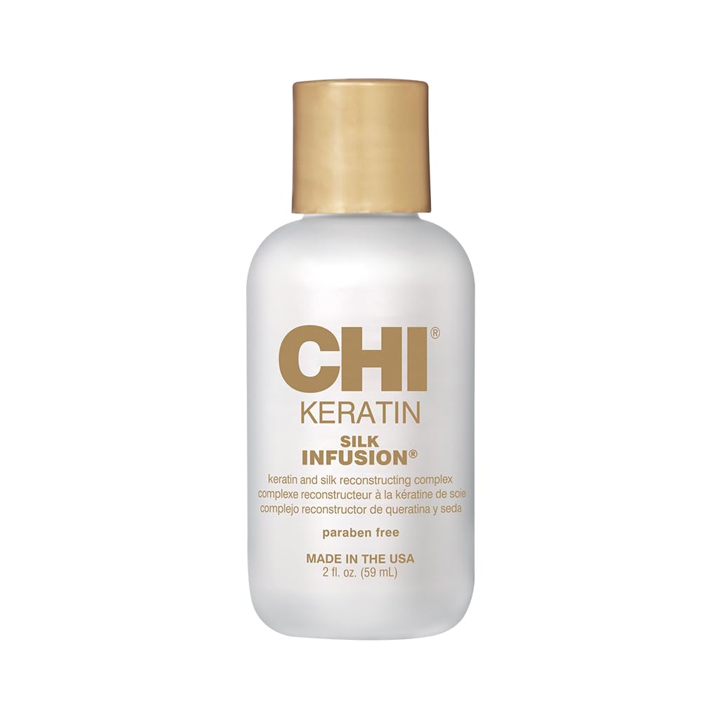 CHI Keratin Silk Infusion, Hydrating Hair Serum For Restoring Softness & Shine, Helps Dry, Damaged Hair, Sulfate-free, 2 Oz