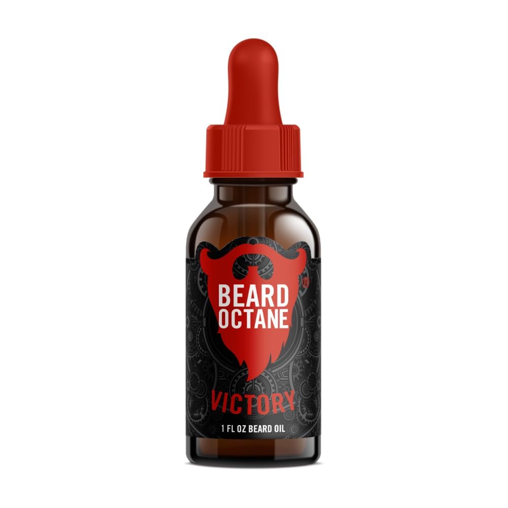 Beard Octane: Victory - Natural Beard Oil w/Argan Oil - 1 Oz - Healthy Softer Beards - Made in USA - Premium Handcrafted Beard Care