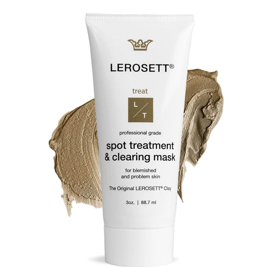 LEROSETT Facial Clay Mask for Acne, Oily Skin, Visibly Tightens Pores. Overnight Spot Treatment for Pimples, Blemishes, Cysts, Blackheads. 100% Natural, Spa-Grade, Made in Sweden Since 1987