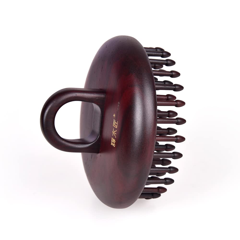 Massage Hair Comb Hair Brush Round Shape (Black Rosewood 1)