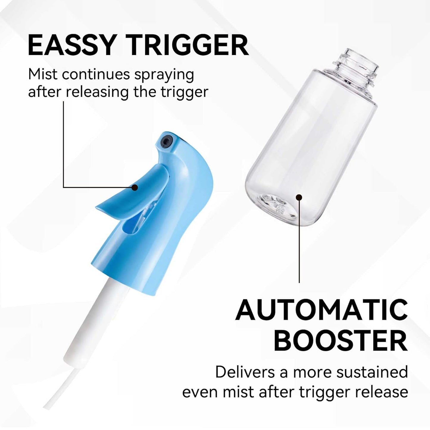 Spray Bottle for Hair (6.8OZ /200ML) Continuous Ultra Fine Mist Sprayer for Hair Blue