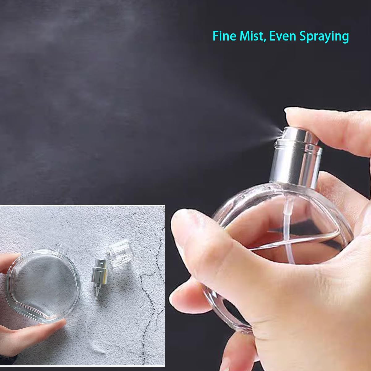 3 Pcs Perfume Bottle Atomizers,1 oz Refillable Fine Mist Sprayer Empty Fragrance Bottles Portable Travel Perfume Dispenser Containers for Essential Oil perfumery(30ml)