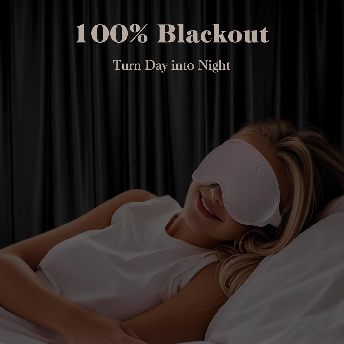 3D Cooling Eye Mask Sleep Mask for Men & Women, 100% Pressure-Free & Light Block-Out Eye Mask for Sleep with Easy Adjustable Strap, Night Eye Cover for Travel, Pink