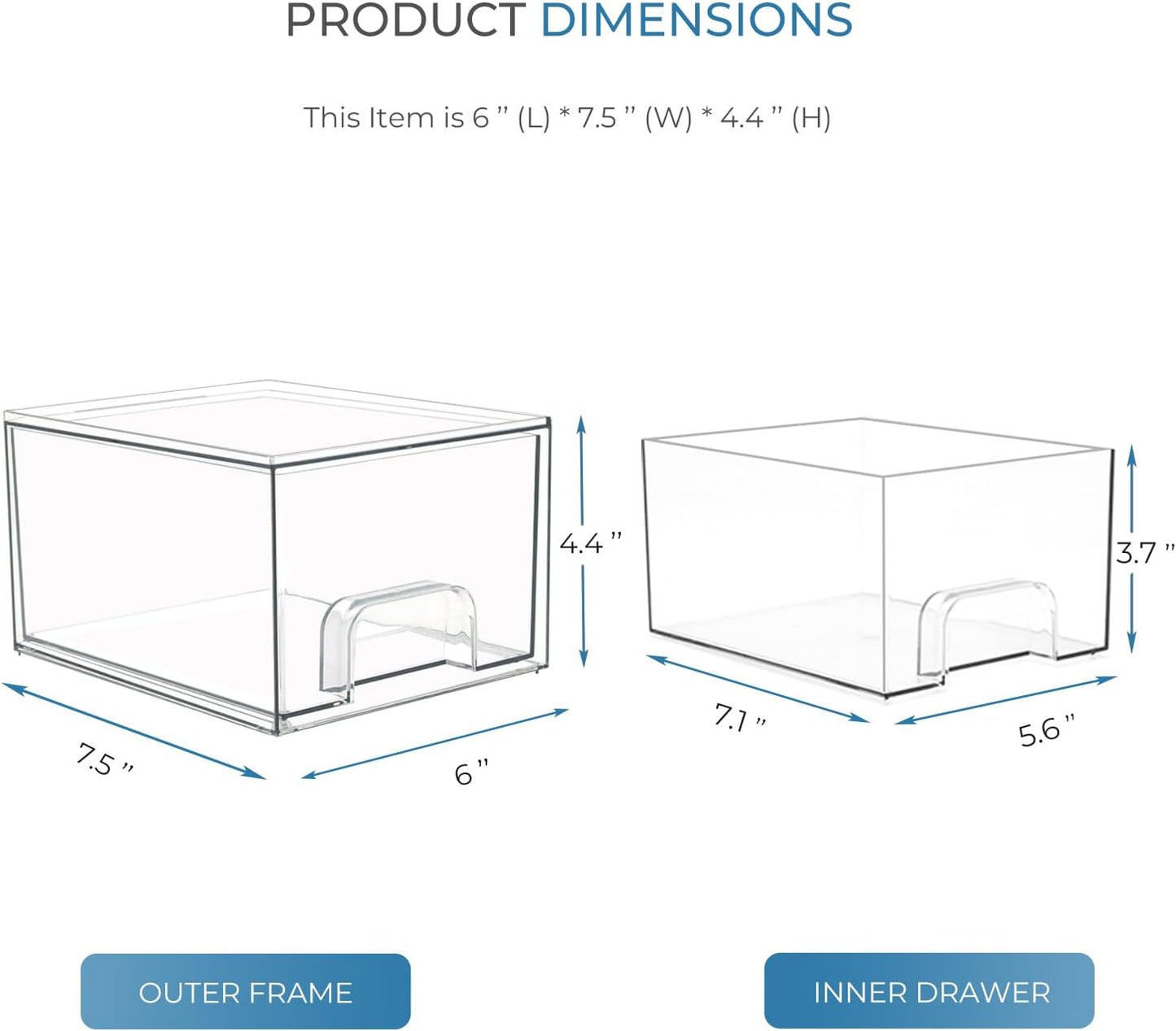 2 Pack Laundry Room Organization and Storage Containers with Labels, Stackable Clear Plastic Storage Drawers for Dryer Sheet Holder, Laundry Pods Container, Laundry Room Decor for Organizing