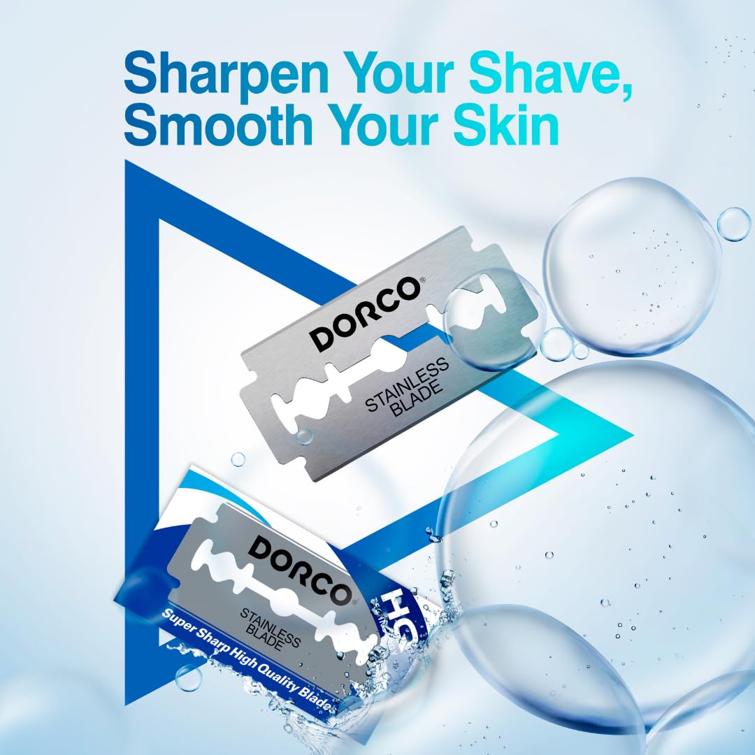Dorco ST300 Platinum Extra Double Edge Razor Blades 1000 Count, Premium Stainless Steel Shaving Blades, Super Sharp for Smooth, Precise Shave