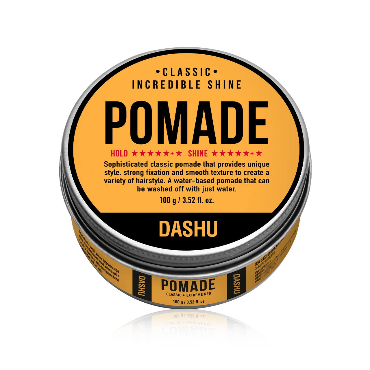 DASHU Classic Incredible Shine Pomade 3.5oz - Strong Hold & High Shine for Hairstyling