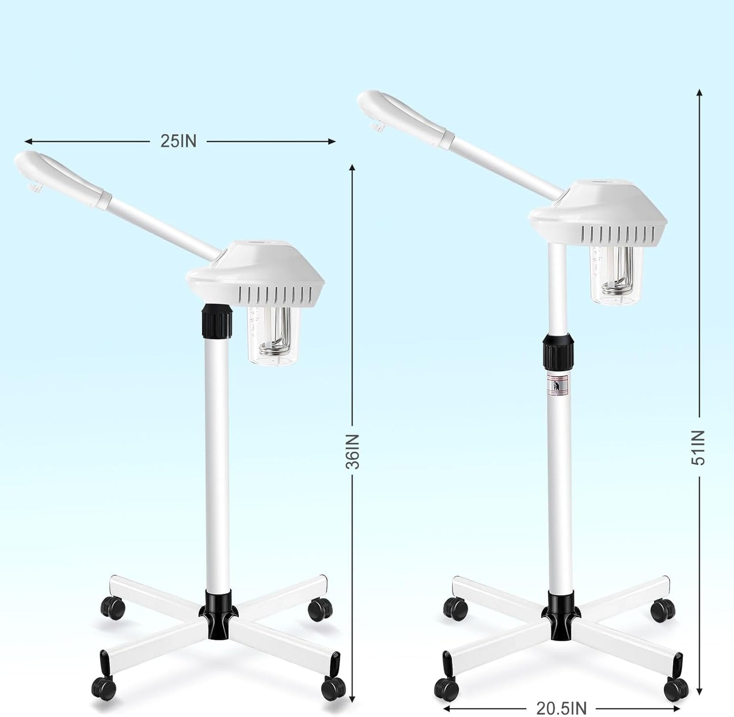 Professional Facial Steamer for Atomization Humidifier Atomizer, Adjustable Height and Angle, Face Steamer Clean Skin Firming Pores and Moisturizing Suitable for a Beauty, Spa, at Home