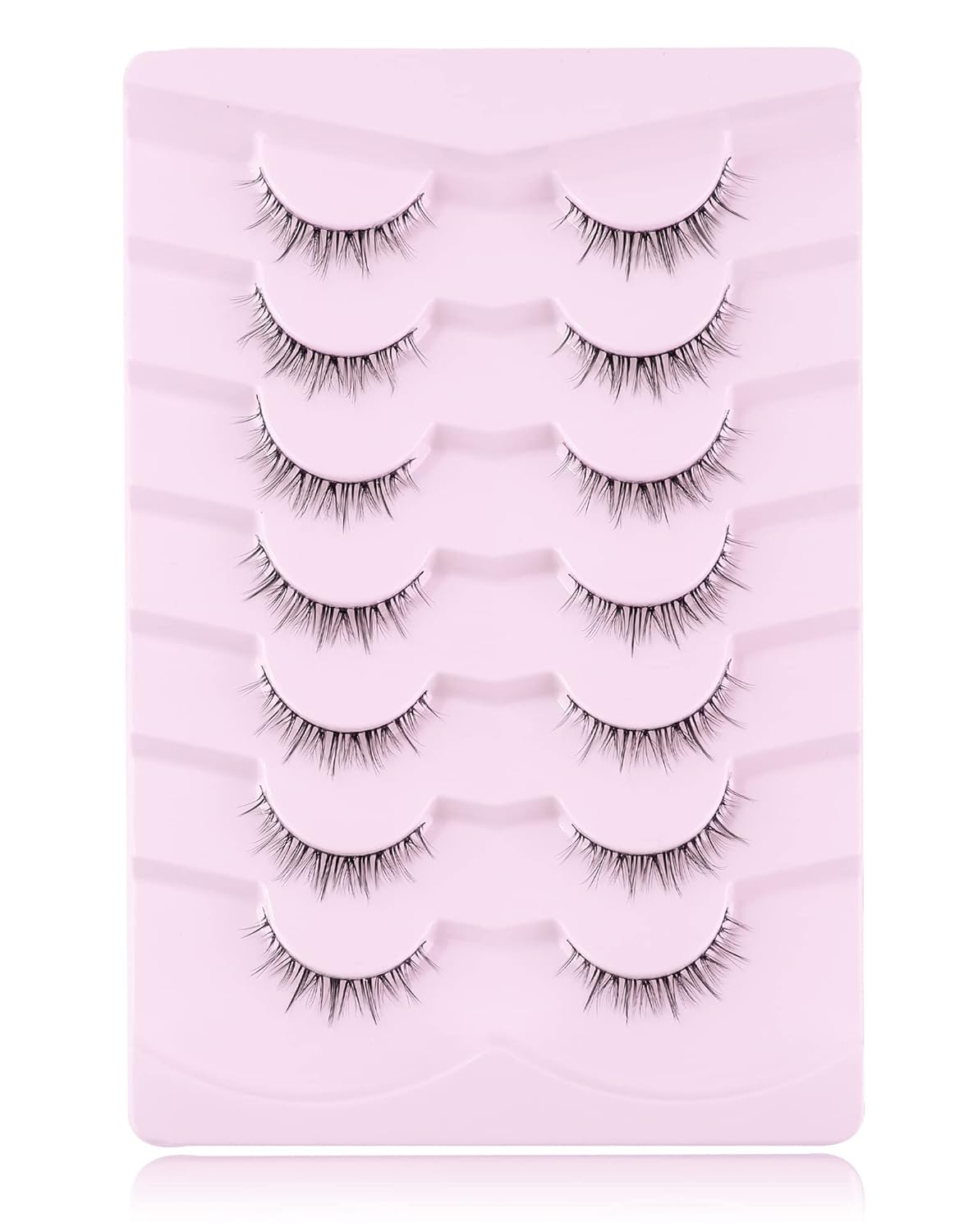 Onlyall Natural Lashes Short Eyelashes Wispy Lashes Natural Look Soft False Eyelashes False Eye Lashes Faux Mink Eyelashes 7 Pairs D2
