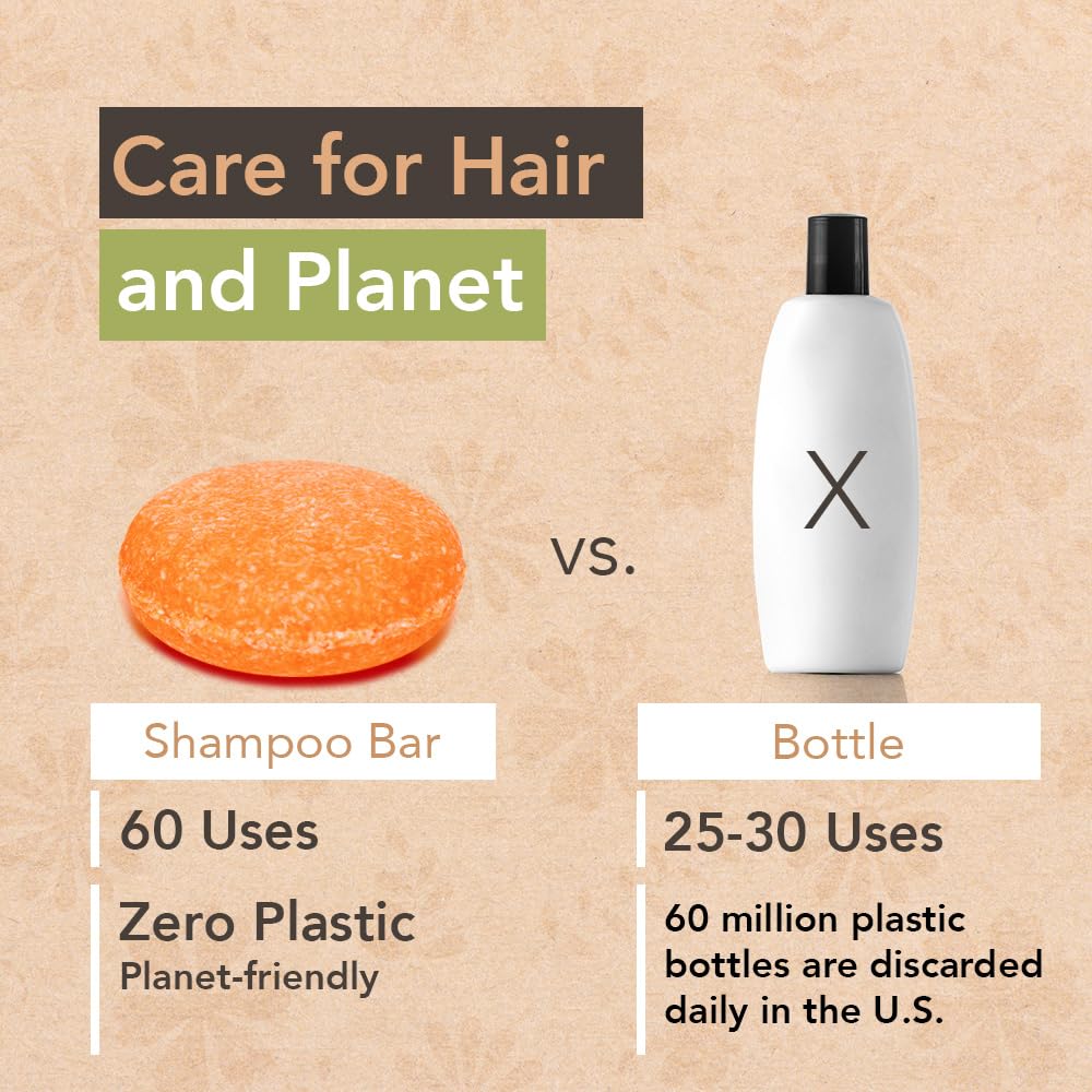 Wave Fresh Citrus Shampoo Bar - Moisturizing & Handmade Vegan Bar for Shiny Hair, Natural, Organic & Non-GMO Shampoo for Women & Men, 2.3 oz, Long-Lasting (80-120 Uses)