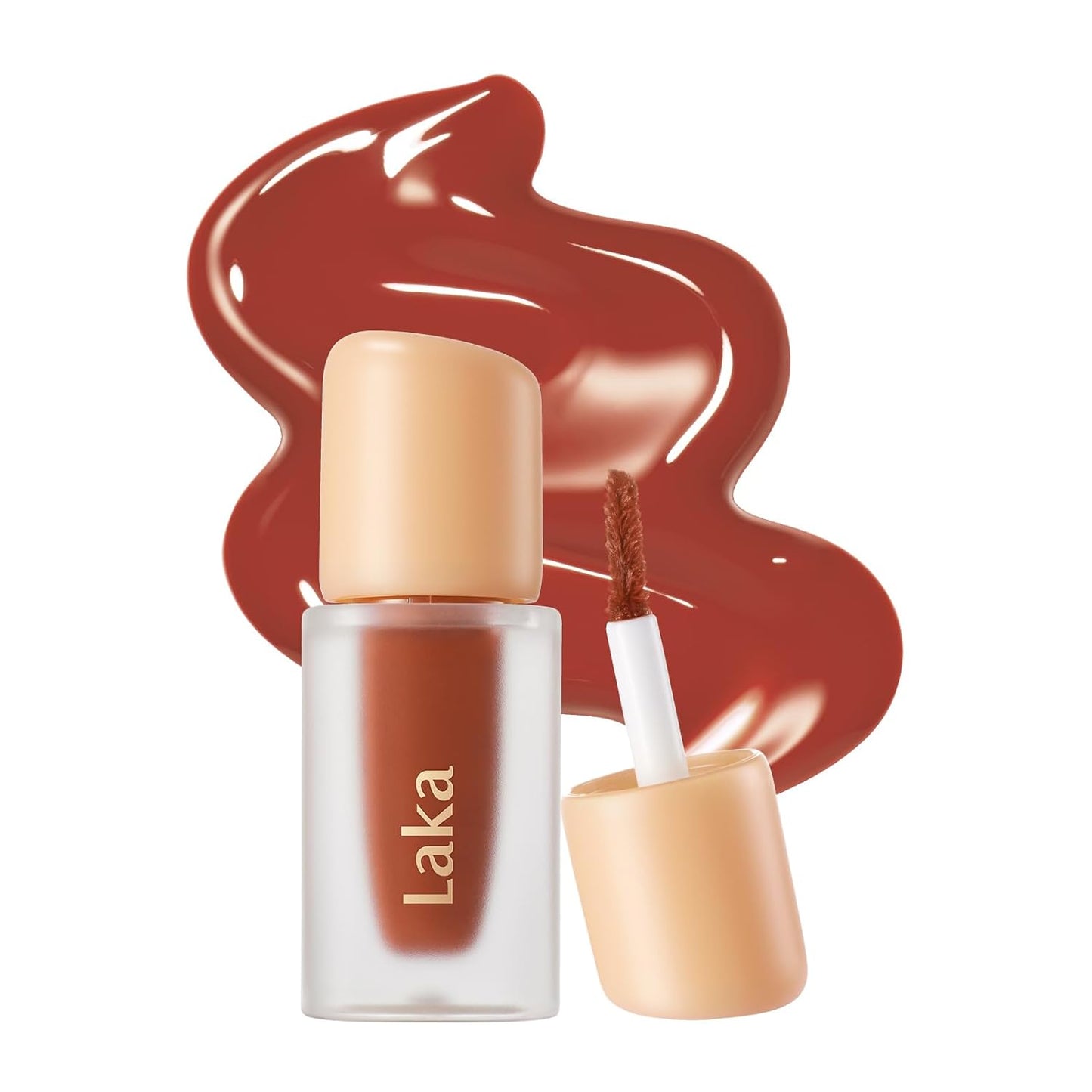 Laka Fruity Glam Lip Tint Mini, Glowing Lip Stain with Wide Color Spectrum, Hydrating & Lightweight Texture, Long-Lasting Bold Stain, Non-Sticky, Vegan, K-Beauty (#117 Zetta)