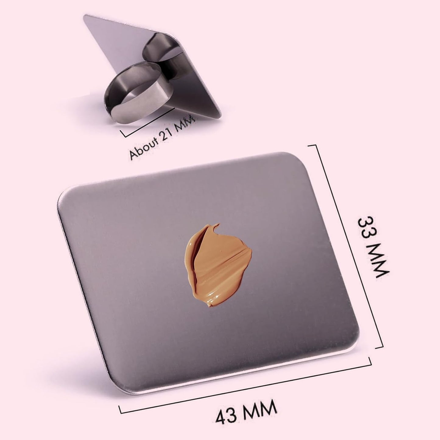 Makeup Mixing Palette, KissDate Makeup Spatula Palette with Foundation Spatula, Stainless Steel Makeup MixingTray Nail Art Palette Foundation Mixing Tray Cosmetic Spatula Makeup Palette Makeup Mixer