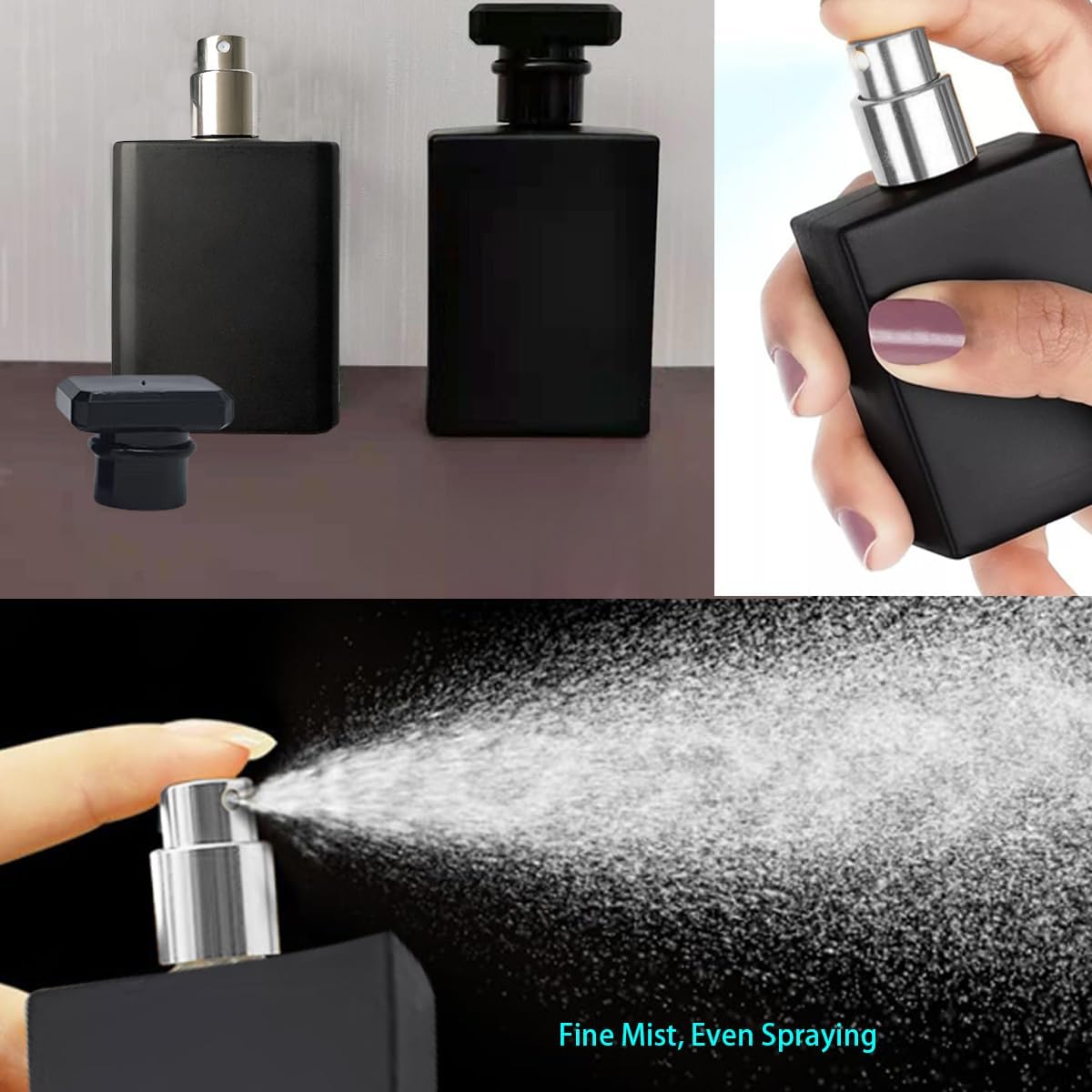 3 Pcs Perfume Bottle Atomizers,1 oz Refillable Fine Mist Sprayer Empty Fragrance Bottles Portable Travel Perfume Dispenser Containers for Essential Oil perfumery(30ml)