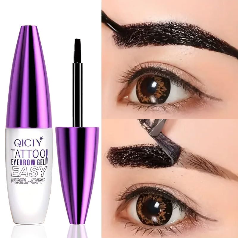 2pcs Light Brown Tattoo Eyebrow Gel Tinting, Waterproof & Transfer-proof for Fuller Brows, Suitable for All Skin Types (Light Brown, 2Pcs)