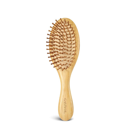 Bamboo Brush for Hair Growth – Natural Bamboo Bristles Detangling & Scalp Massage Hairbrush – Ergonomic Wooden Handle – All Hair Types for Women, Men & Kids