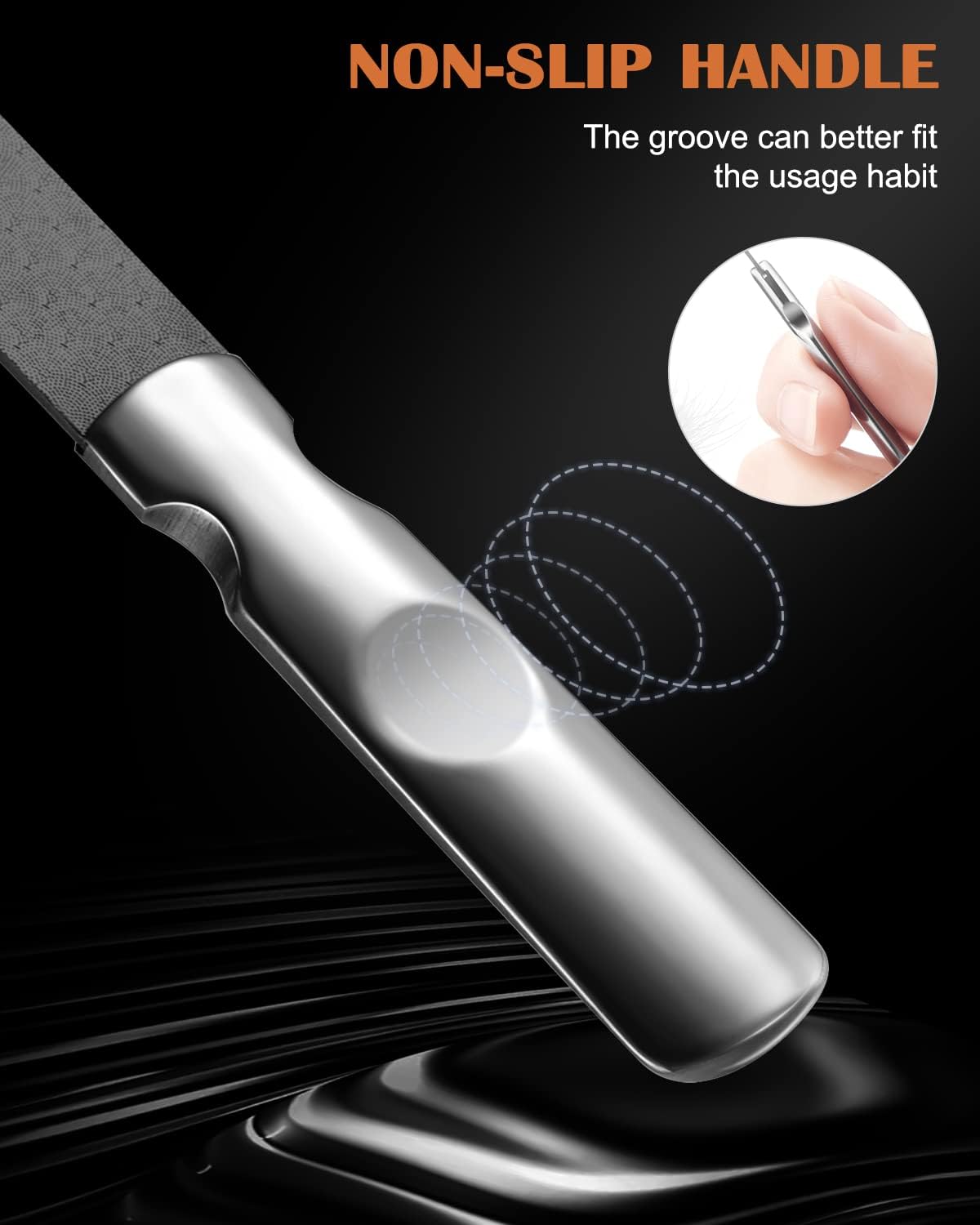 FVION Professional Metal Nail Files - 2 PCS, Double-Sided, Stainless Steel, Coarse & Fine Grit, Manicure & Pedicure Tool Set