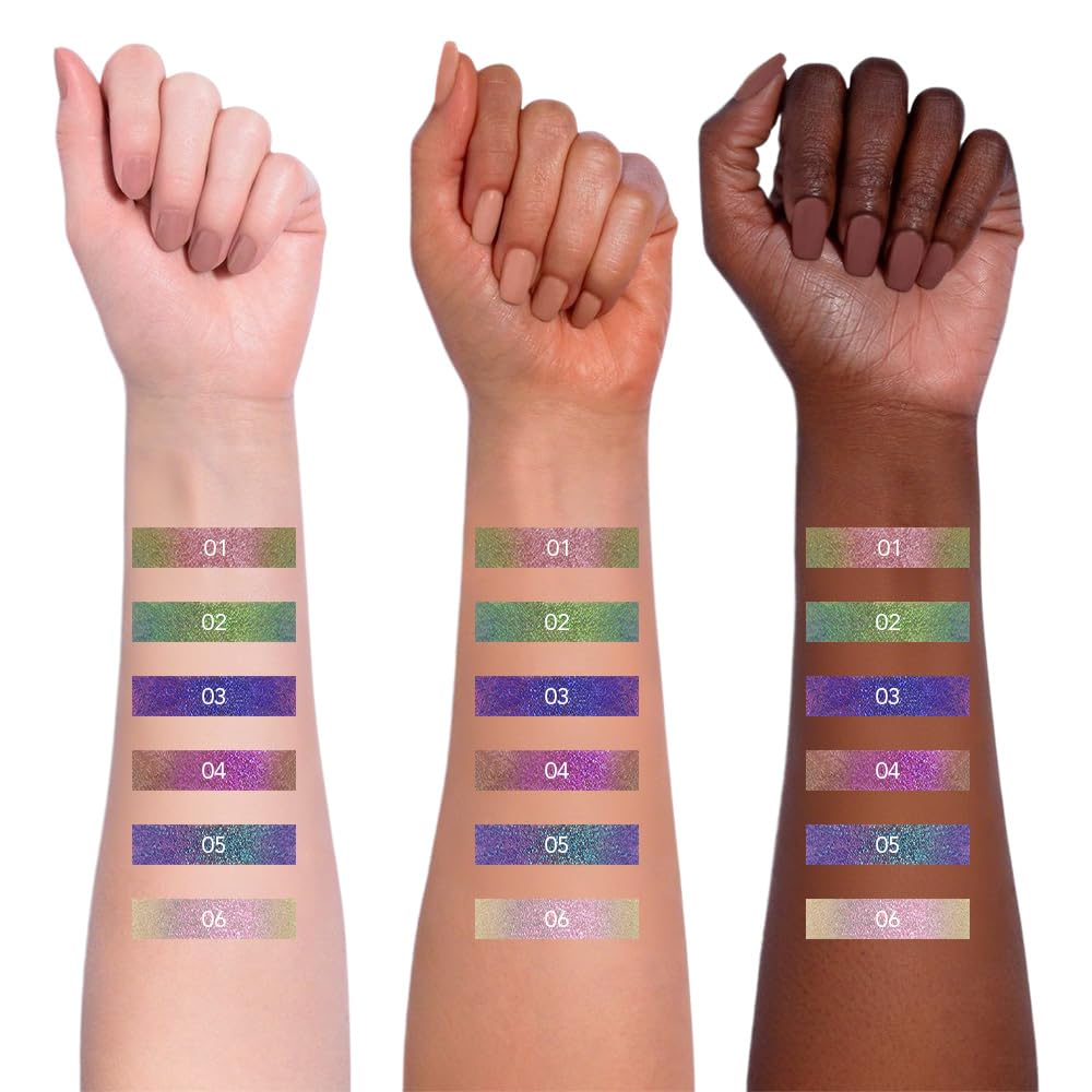 evpct Chameleon Duo Chrome Liquid Eyeliner, Emerald Dark Green Glitter Metallic Shimmer Liquid Eyeliner, Multichrome Color Shift, Long Lasting Waterproof Eye Liner Eyeshadow Pencil Face Glitter Makeup