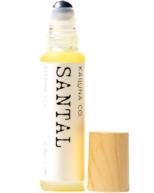 Santal Perfume Roll On with Pure Organic Jojoba Oil, Alcohol Free, Eau de Toilette, Made in California 33
