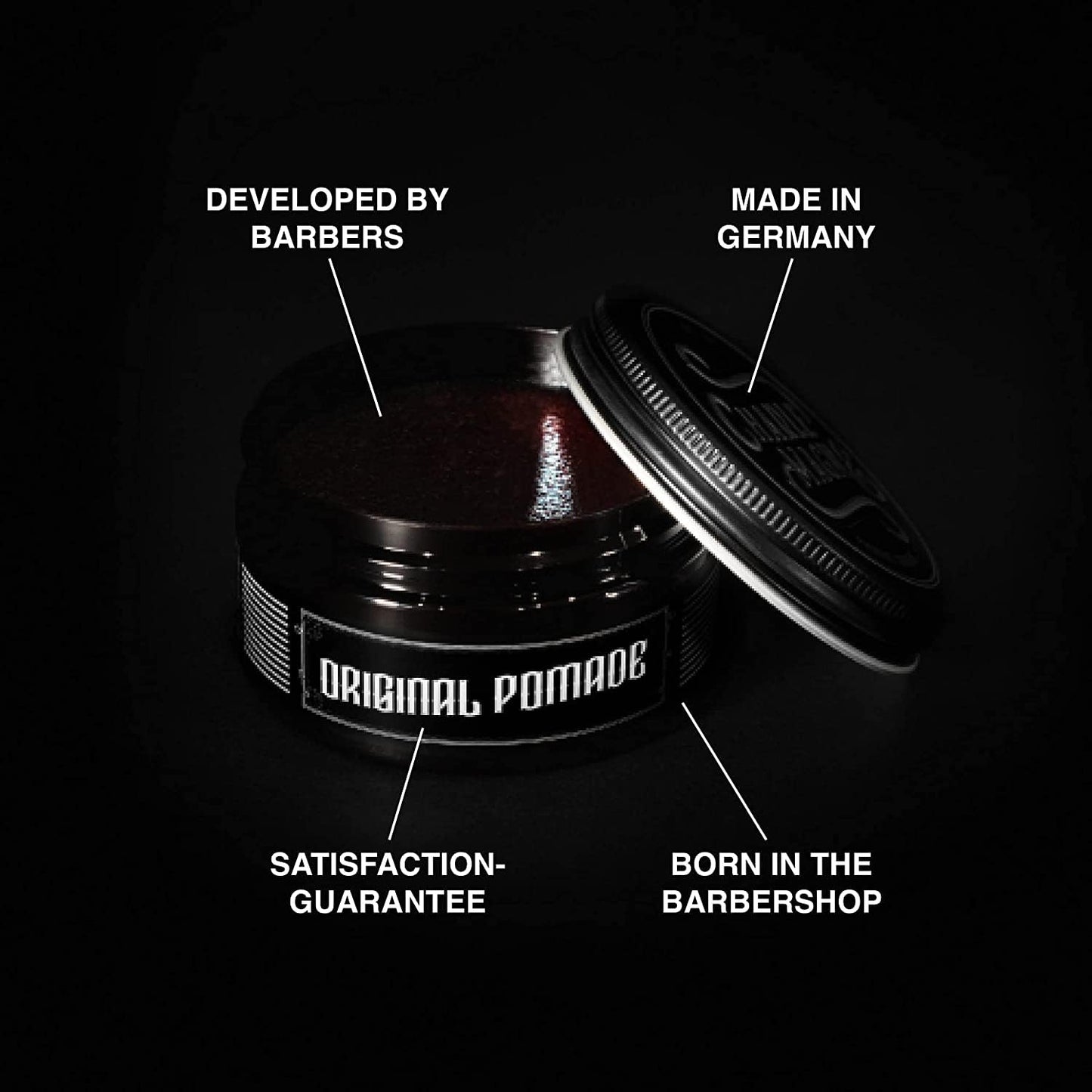 Charlemagne Original Pomade for Men – Strong Hold, 100 ml, Cherry-Oud Scent – Mens Hair Pomade Styling Cream – Water-Based, Made in Germany