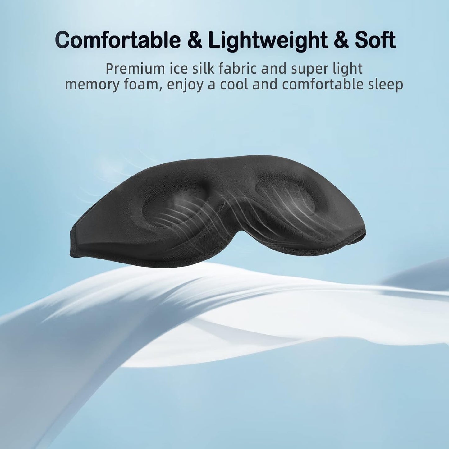 LitBear Sleep Masks for Women, Sleep Eye Mask for Sleeping, Comfortable Night Sleeping Mask, Soft Contoured Eye Cover for Sleeping with Elastic Strap for Side Sleeper Flying Shift Worker Light Sleeper