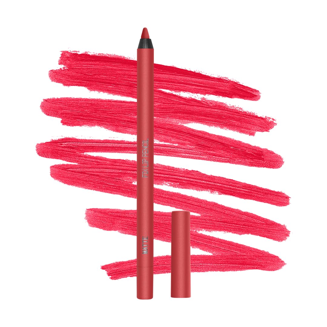 about-face Matte Fix Lip Pencil Sound The Alarm – Long-Wear, Creamy Matte Lip Liner with Hyaluronic Acid & Vitamins C & E – Vegan, Cruelty-Free, Clean Beauty – 0.042 oz (Bright Cherry Red)