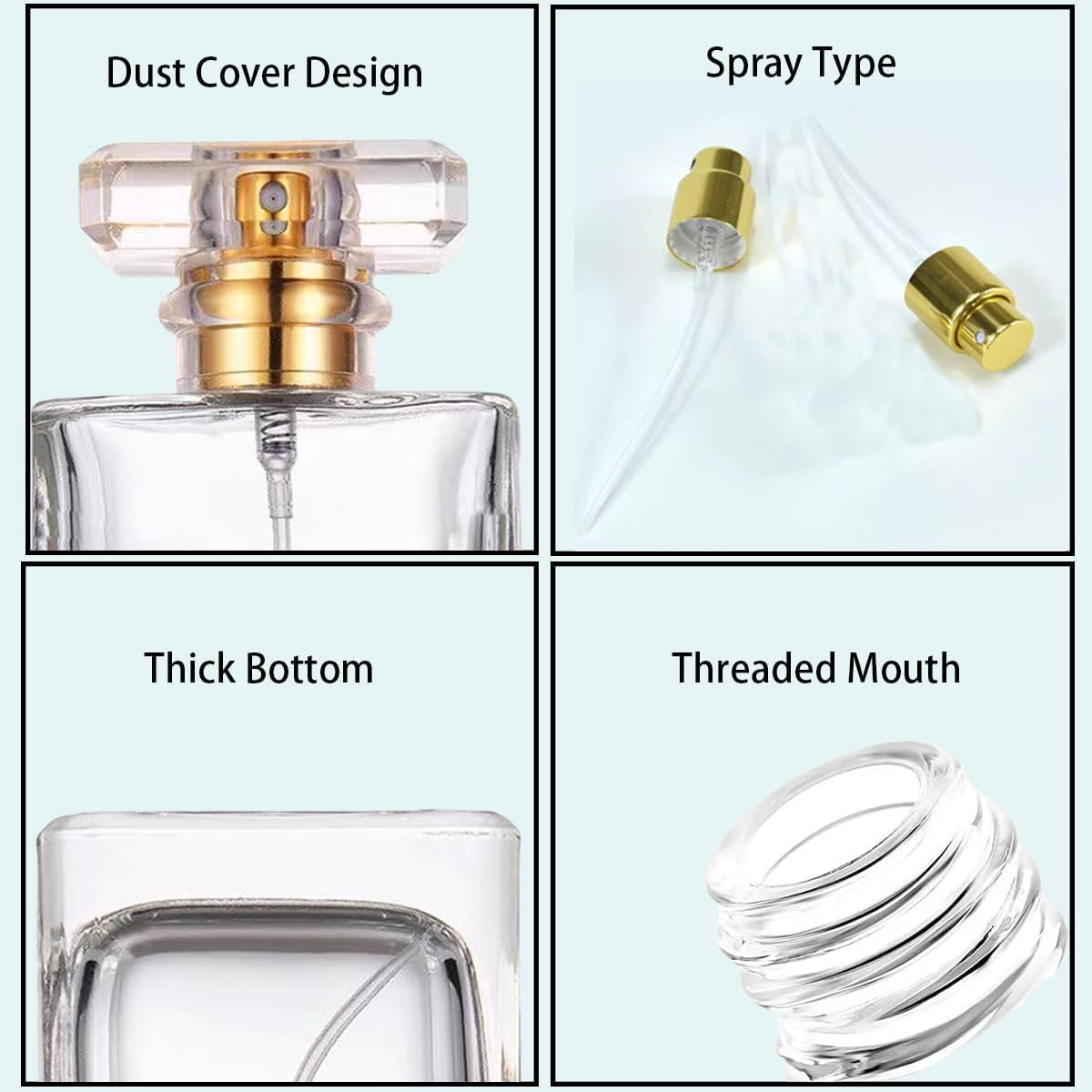 3 Pcs Perfume Bottle Atomizers,1 oz Refillable Fine Mist Sprayer Empty Fragrance Bottles Portable Travel Perfume Dispenser Containers for Essential Oil perfumery(30ml)