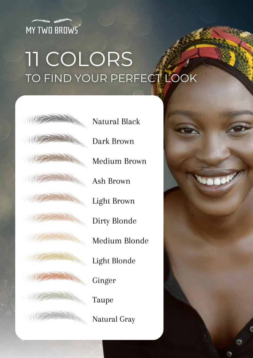 (10 pairs) Medium Blonde Temporary Eyebrow Tattoo - Large Size - Waterproof & Smudgeproof - Classy Curve Style Eyebrow Stickers - Sheet Lasts up to 30 Days - Won't Work on Existing Brows