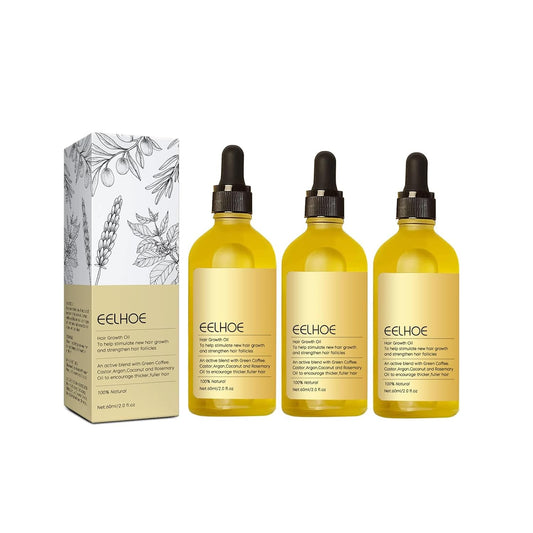 180ML Veganic Natural Hair Growth Oil, Rosemary Scent for Hair Growth, Organic, for Dry Damaged and Thin Hair (3PCS)