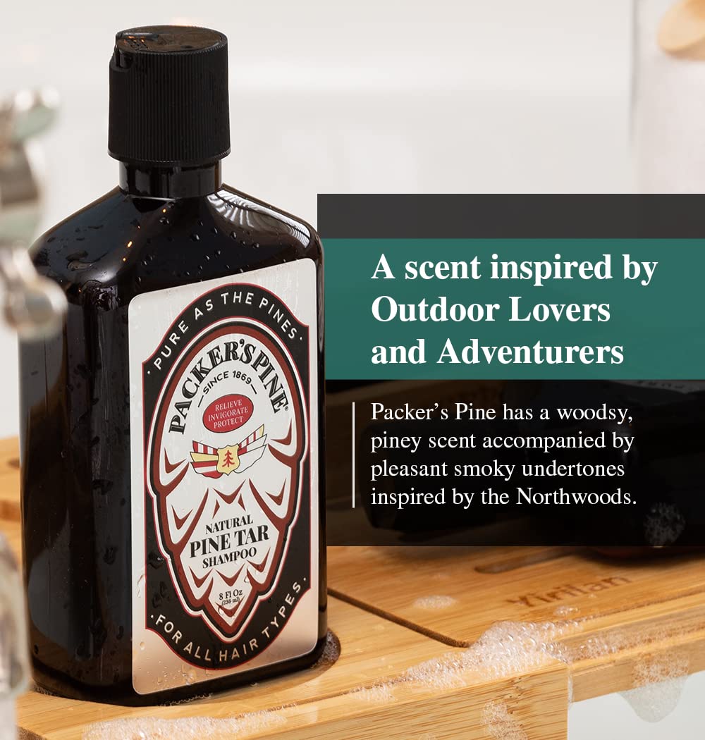 Packer's Pine Tar Hair Care Bundle: Men's Shampoo & Conditioner | Natural Pine Tar & Oils | Soothing, Adventure-Inspired Formulas for Itchy, Dry Scalp & Outdoor Relief