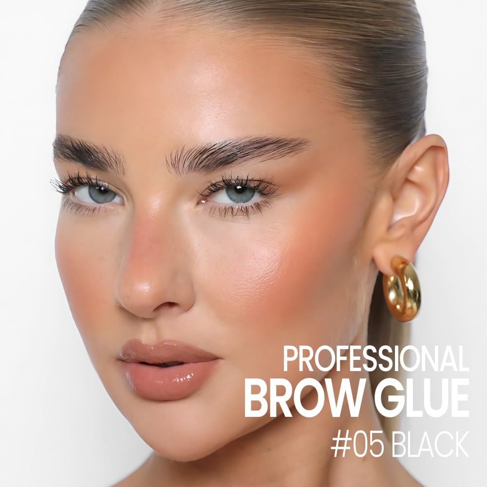Kaely PROFESSIONAL MAKEUP Brow Glue, Tinted Eyebrow Gel, Eyebrow Mascara Waterproof, gel para cejas a prueba de agua, Eye Brow Fast Sculpt, Vegan & Cruelty-Free, 1Pcs-05 Black