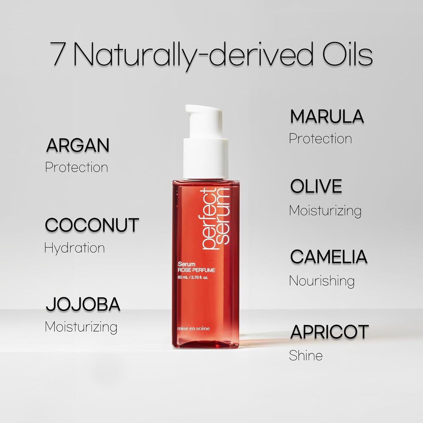 Mise En Scene Perfect Rose Perfume Serum - Korean Hair Essence with Rose Scent, Argan Oil for Damaged Hair Care, 2.70 fl. Oz