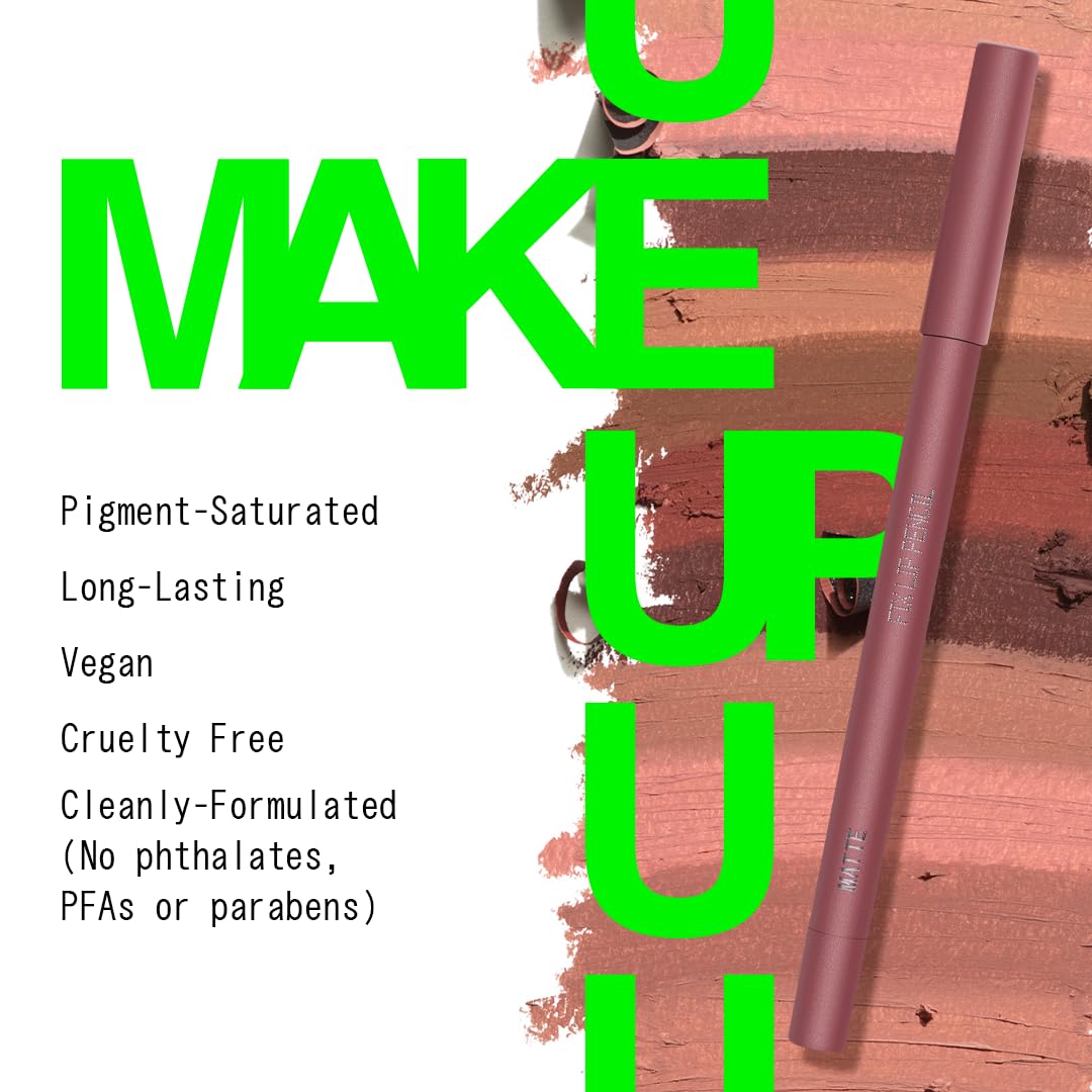 about-face Matte Fix Lip Pencil False Alarm – Long-Wear, Creamy Matte Lip Liner with Hyaluronic Acid & Vitamins C & E – Vegan, Cruelty-Free, Clean Beauty – 0.042 oz (Terracotta Rose)