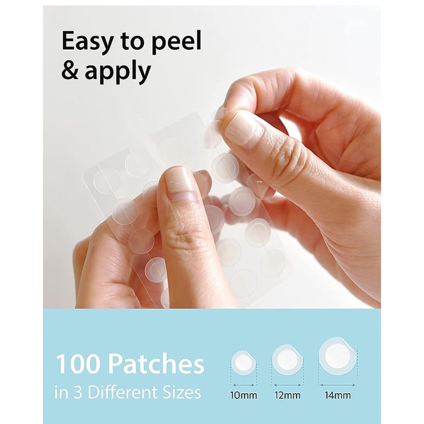 MADECA DERMA Ready Cure Patch Original – Hydrocolloid Acne Patches, Large Pack for Long-Term Use, Multi-Size for Spot, Pimple, Zits & Blemishes Coverage, Ideal for Daily Use (100 Patches / 10,12,14mm)