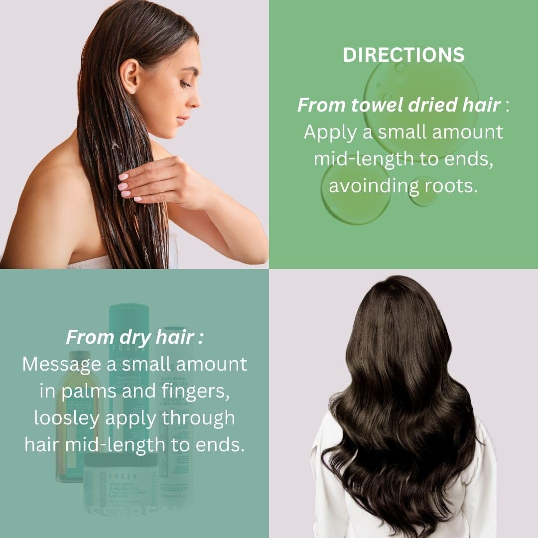 Fossa Restorative Macadamia Nut Hair Treatment with Keratin Oil | Paraben Free, Lightweight, Anti-Frizz, Adds Shine, Repairs Damage, Heat Protection & Strengthens for All Hair Types | 100ml, 3.4 fl oz