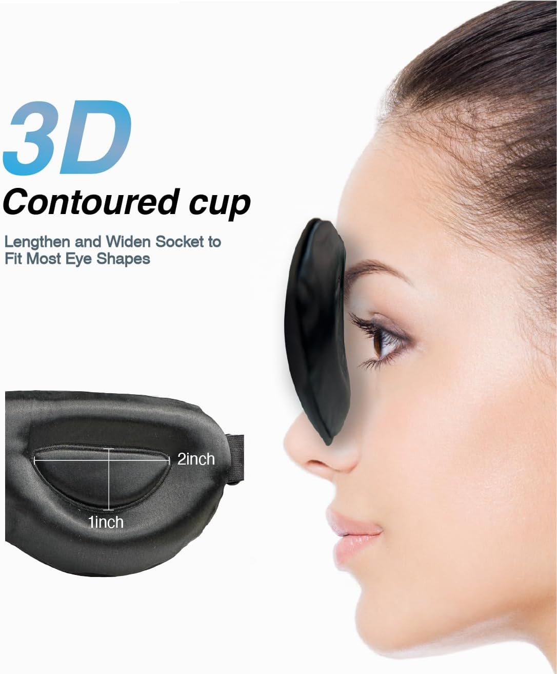 PROMEED Adjustable 23 Momme Mulberry Silk Sleep Mask, 3D Contoured No-Pressure Cup Eye Mask for Sleeping, Super Soft Breathable Blindfold, Perfect Blocks Light for Sleeping (Gold)