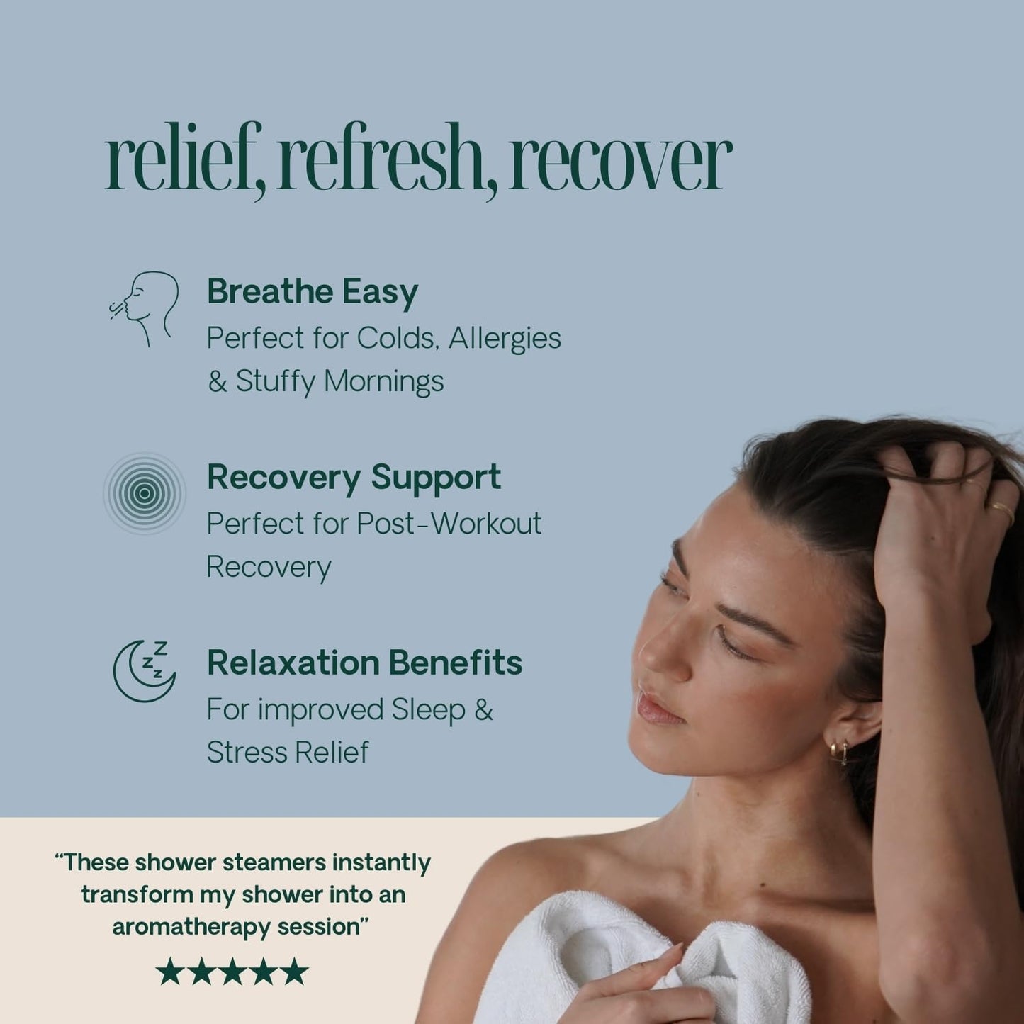 Shower Steamers Aromatherapy 10 Pack - Made in USA with Natural Essential Oils for Christmas Stocking Stuffers, Birthday Gifts for Women and Men, White Elephant, Self Care - Eucalyptus