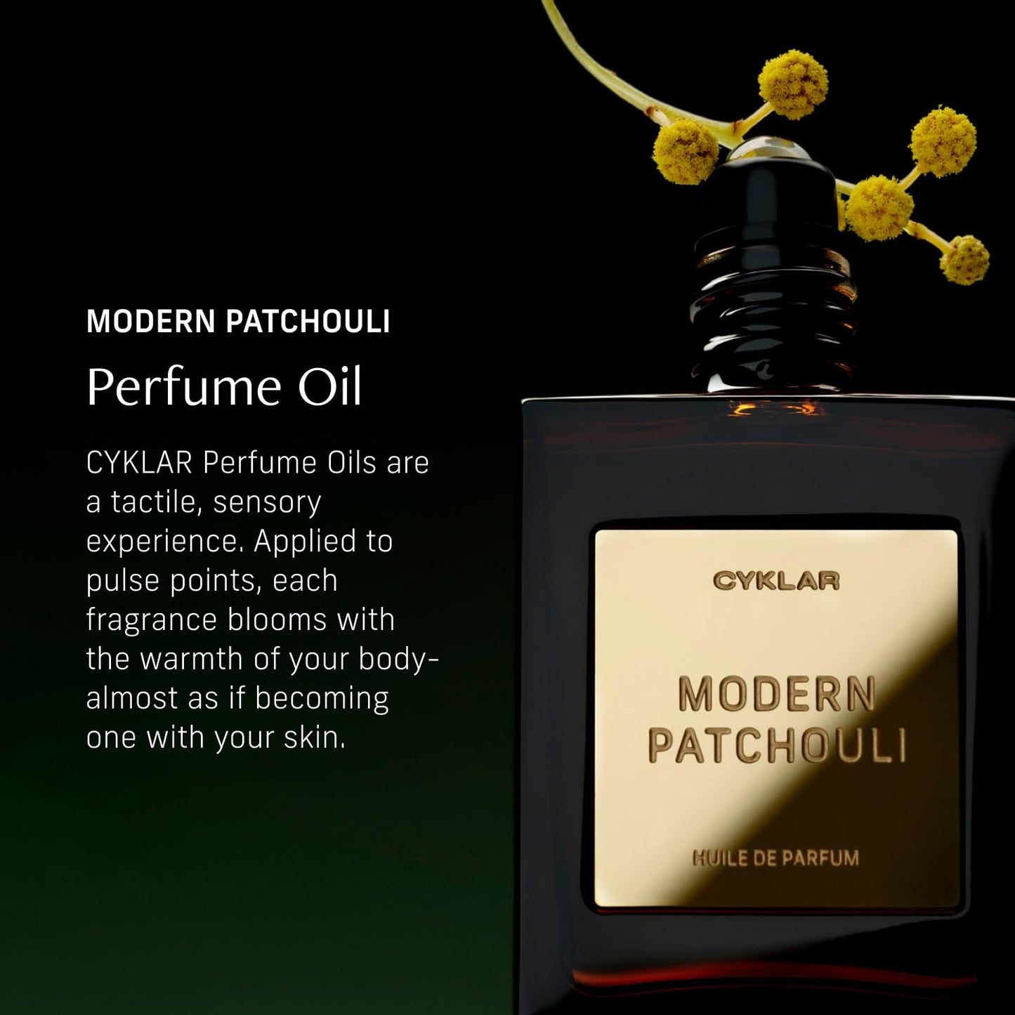 Perfume Oil Roll-On. Travel-Friendly Modern Patchouli Fragrance with Bergamot, Verbena, and Cashmere. Long-Lasting Essential Oil Parfum for Women and Men. 0.5 Fl Oz Scented Rollerball Bottle