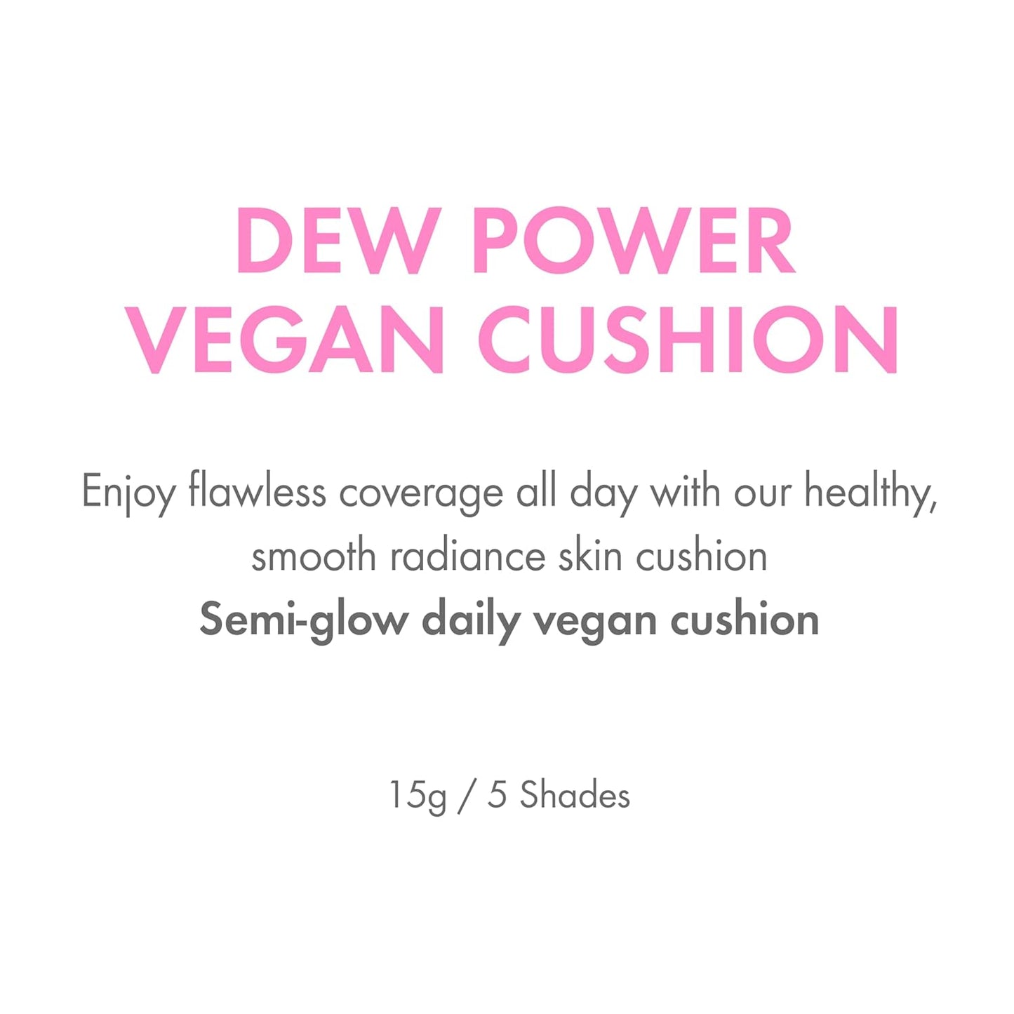 Amuse SEOUL DEW POWER VEGAN CUSHION FOUNDATION | Dewy, glow, long-lasting, double coverage, clean beauty, lightweight, natural look, foundation for sensitive skin, hydrating cushion (01 PURE)