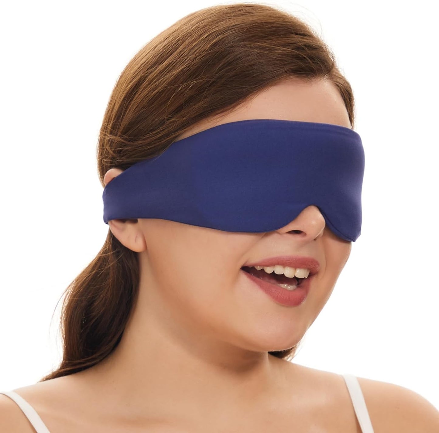ALASKA BEAR Sleep Mask for Side Sleepers Patented Design, Cup-Shaped and Extra-Soft, 100 Blackout Eye Mask Shades Cover for Men and Women Home or Travel, Machine Washable, Colbot Blue
