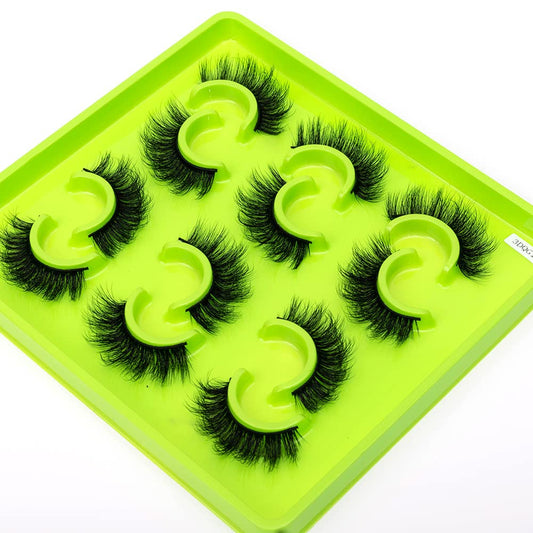 HBZGTLAD 6 Pairs Fluffy False Eyelashes Natural Faux Mink Strip 3D Lashes Pack(3DQG-114)